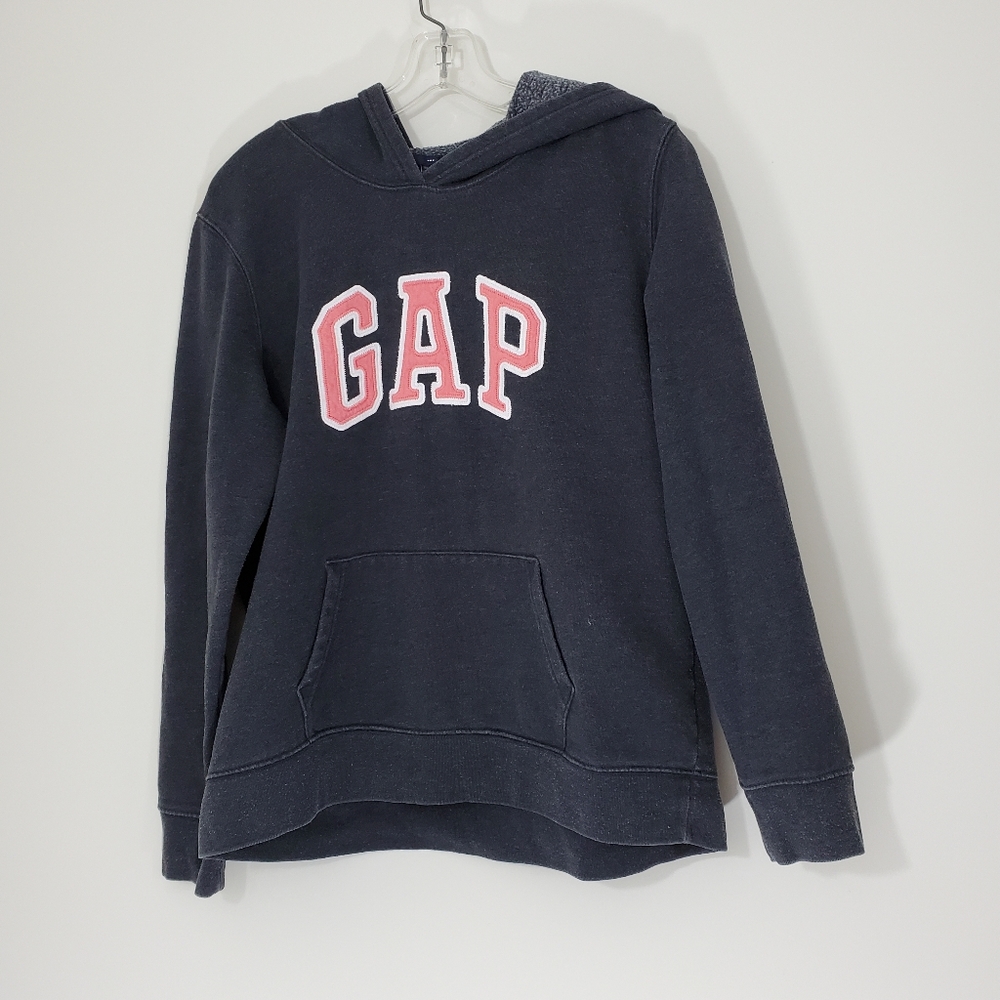 Gap Gray Logo Pullover Hoodie, Size Large